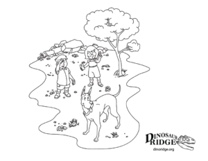 Dinosaurs & Dogs - I Coloring Sheet