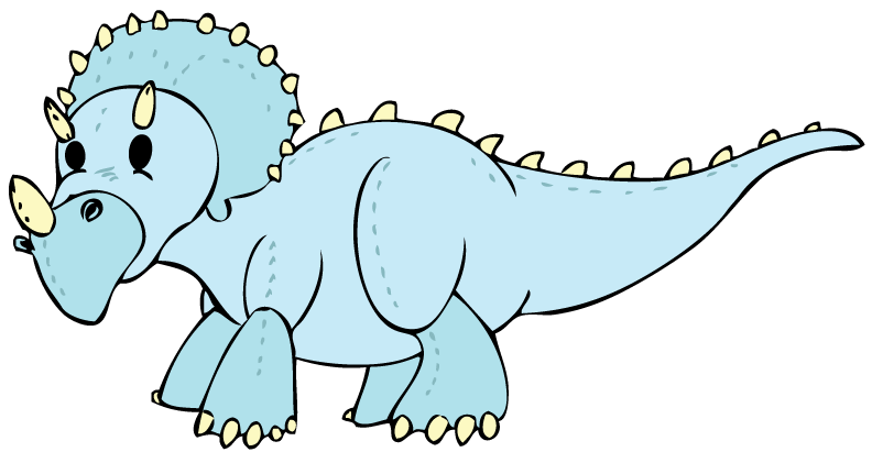 Blue Triceratops drawing