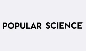 Black font logo for Popular Science online magazine