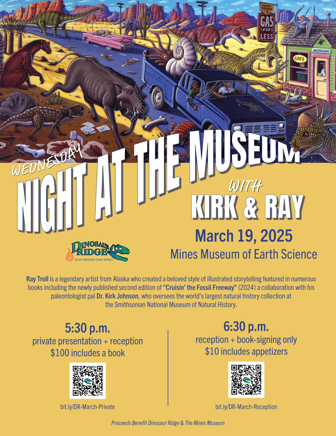 graphic detailing an event on March 19, 2025 at the Mines Museum of Earth Science