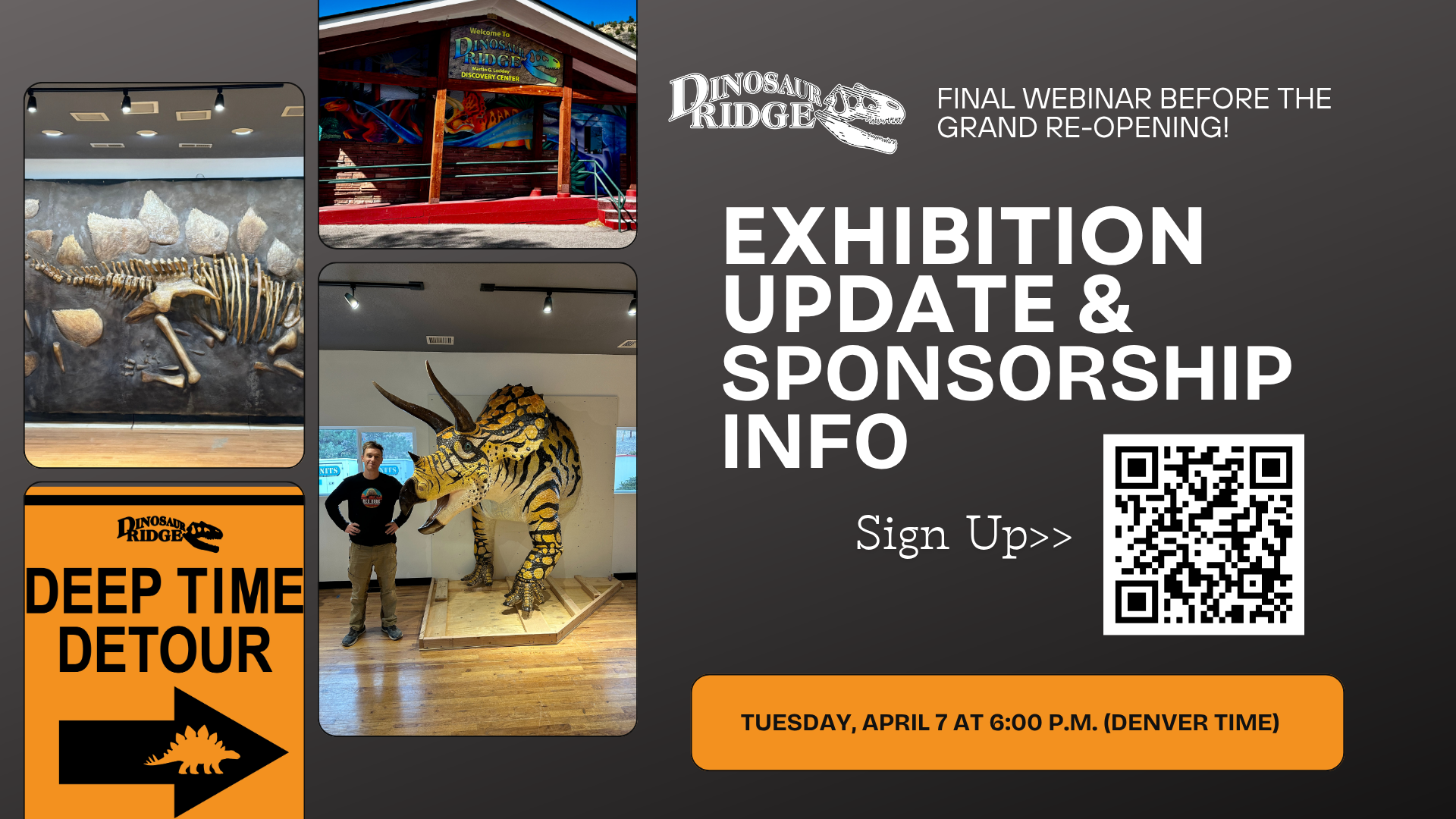 webinar graphic for Deep Time Detour exhibition opening